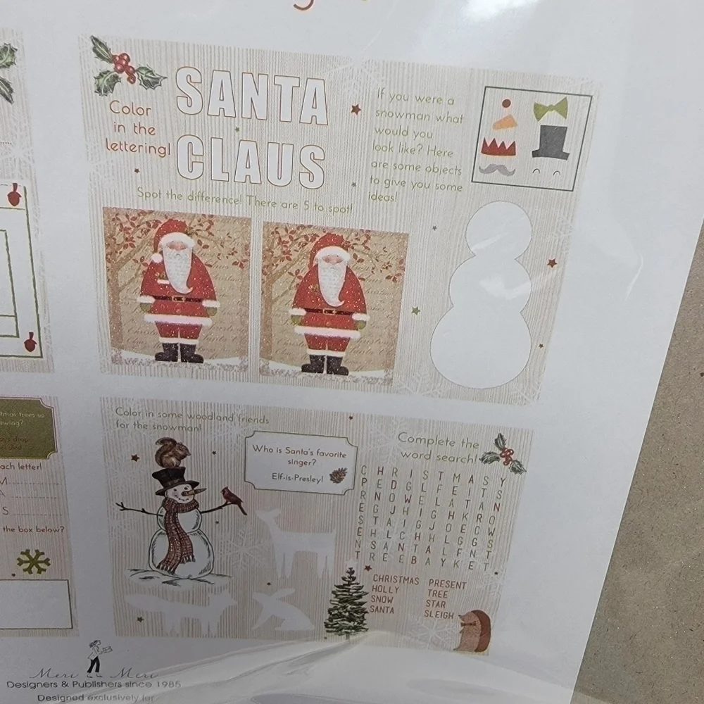 Christmas 2 sets Pier 1 activity placemats Xmas 16 mats 4 designs sealed T22